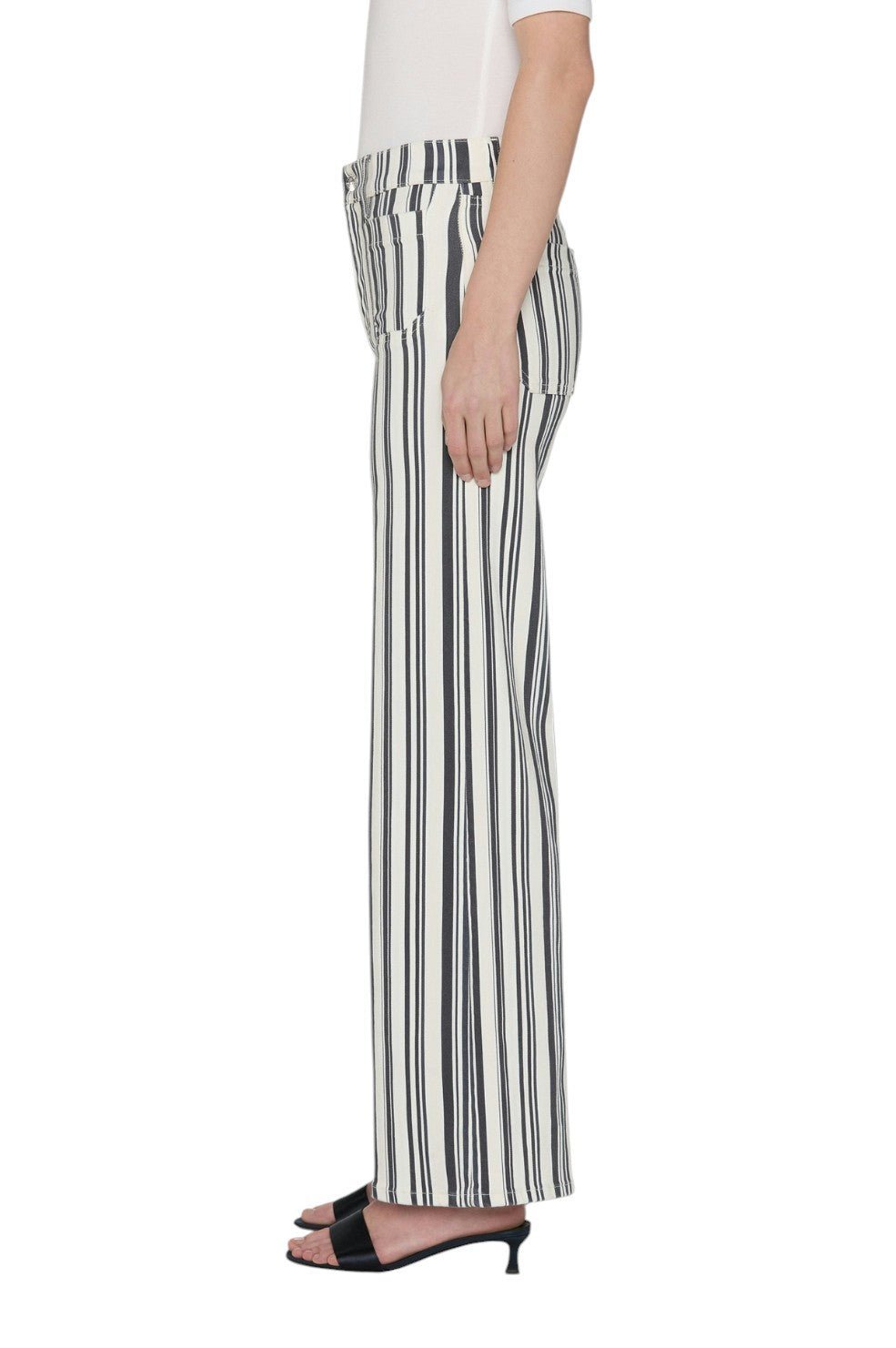 Le Slim Palazzo Modernist Pocket - Navy Stripe - Image 3