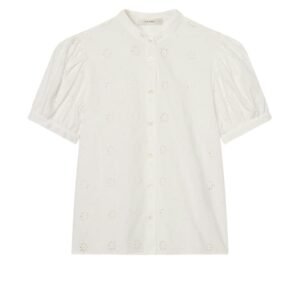 The Eyelet Gathered Top - White