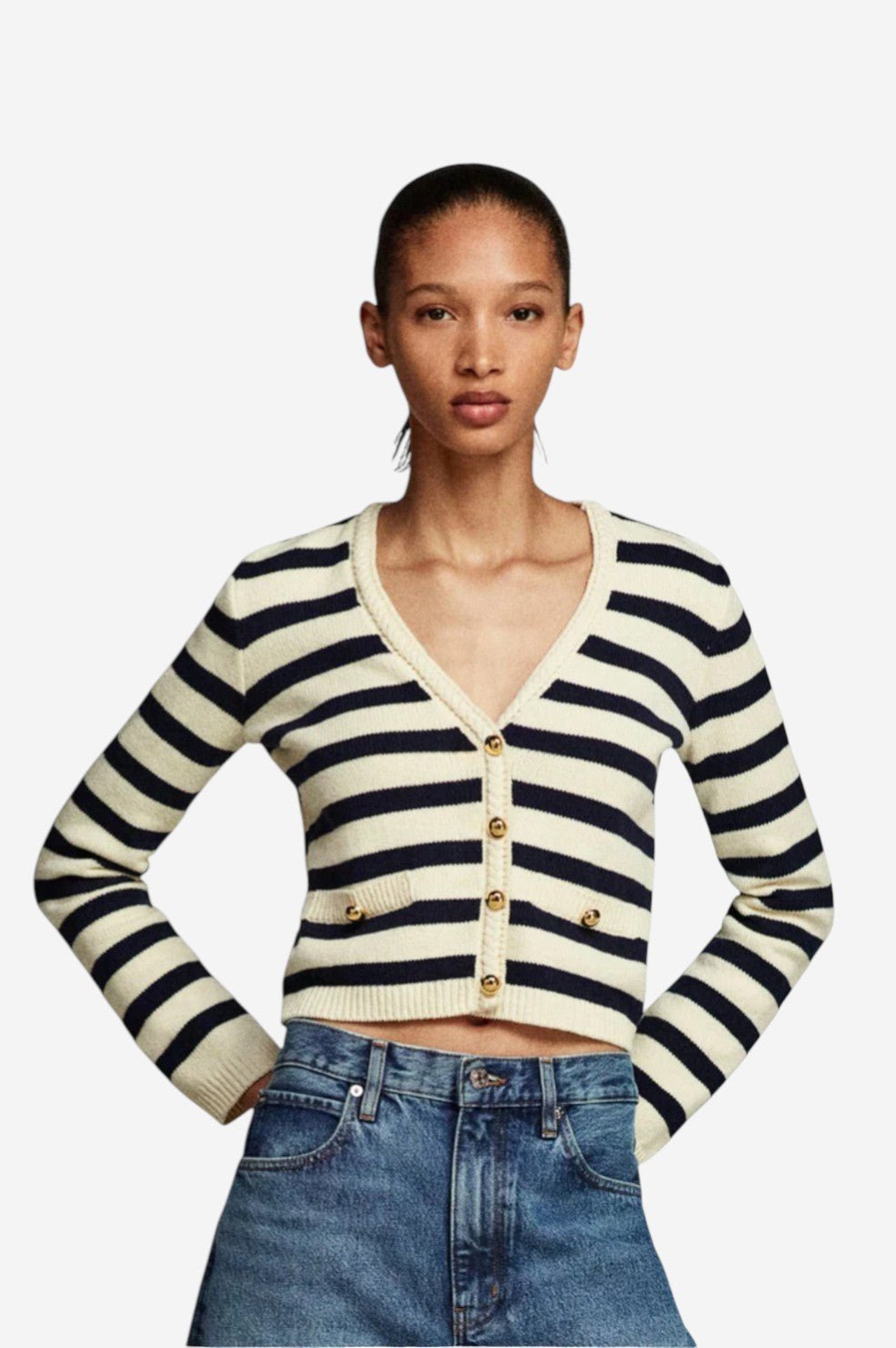 The Harbor Cardigan - Navy Multi - Image 2