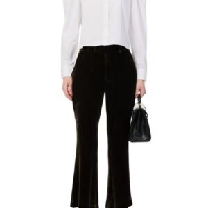 Crop Flare Velvet Trouser - Espresso
