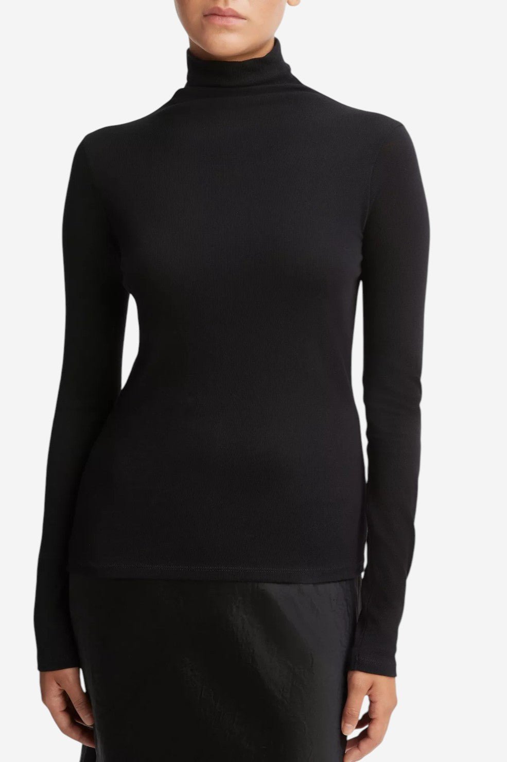 Essential Long Sleeve Turtleneck - Black - Image 2